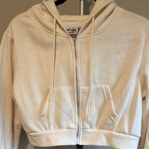 Refuge Athletics Off-White Cropped Hoodie